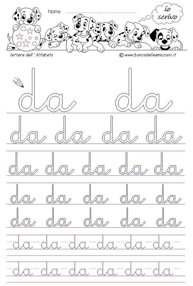 Lettere dell' alfabeto - Lettere bi - Corsivo Minuscolo - scrivere con la  traccia - Iniziare a scrivere - Bambini - Alfabeto - Disgrafia -  Disgrafismo - Disegni - Colorare - Numeri - Aritmetica - Bambini e Famiglie