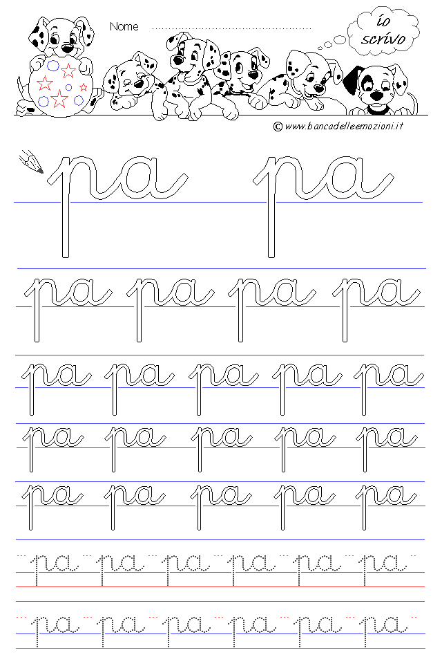 lettere pa - Corsivo Minuscolo - scrivere con la traccia