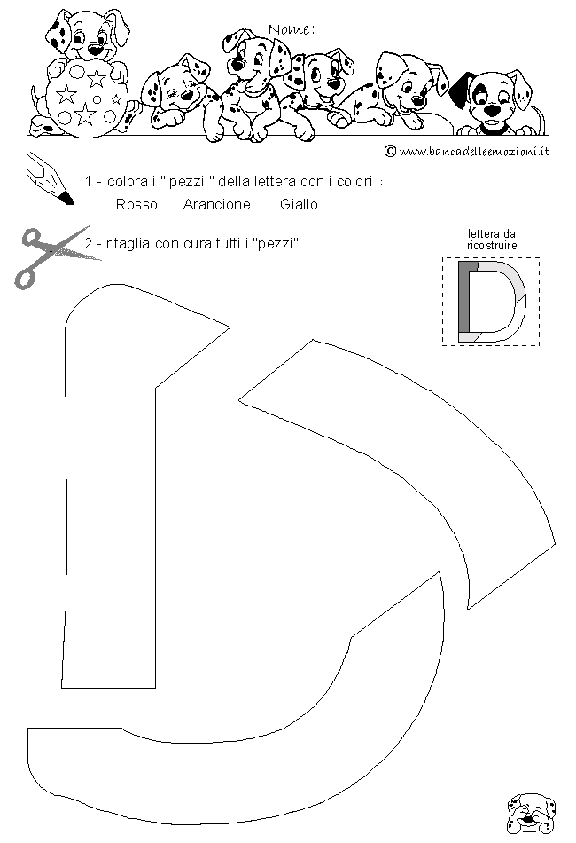 Pregrafismo - coordinazione oculo manuale - lettera D