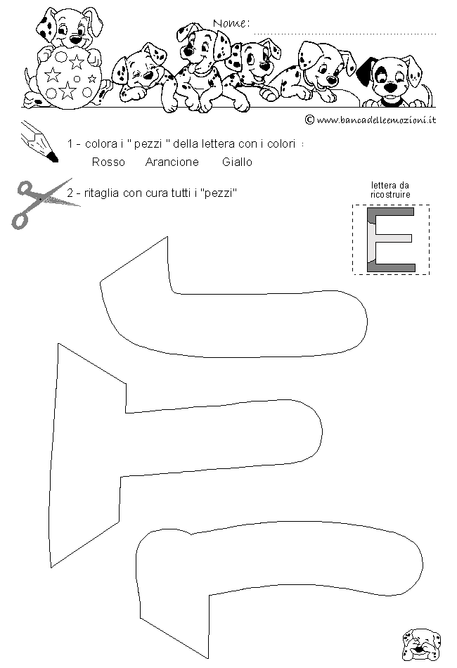 Pregrafismo - coordinazione oculo manuale - lettera E