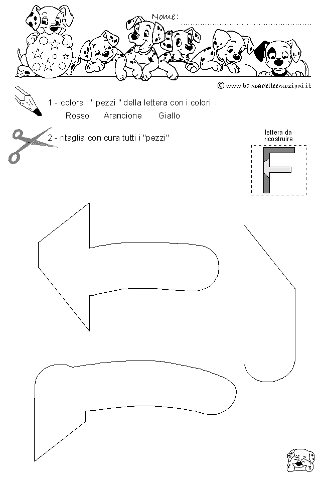 Pregrafismo - coordinazione oculo manuale - lettera F