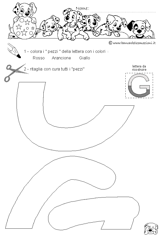 Pregrafismo - coordinazione oculo manuale - lettera G