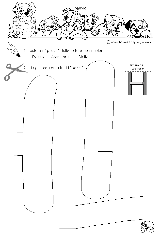 Pregrafismo - coordinazione oculo manuale - lettera H