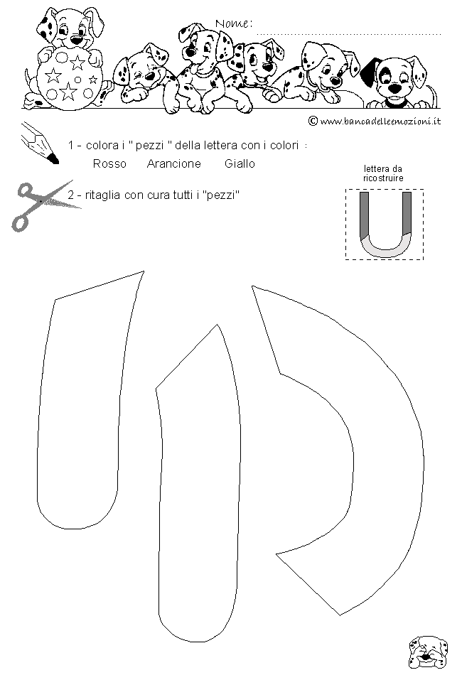 Pregrafismo - coordinazione oculo manuale - lettera U