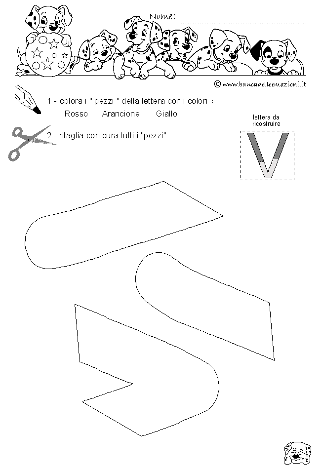 Pregrafismo - coordinazione oculo manuale - lettera V