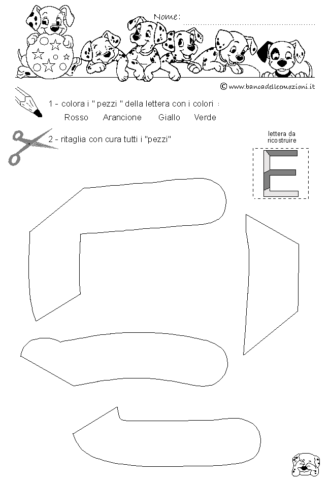 Pregrafismo - coordinazione oculo manuale - lettera E