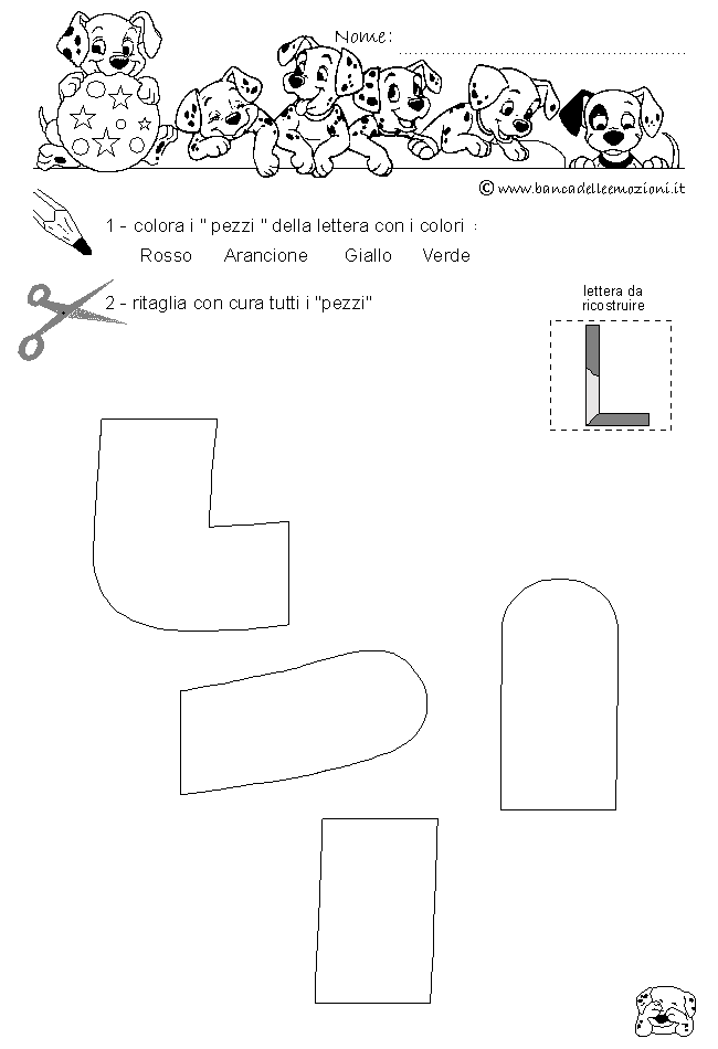 Pregrafismo - coordinazione oculo manuale - lettera L