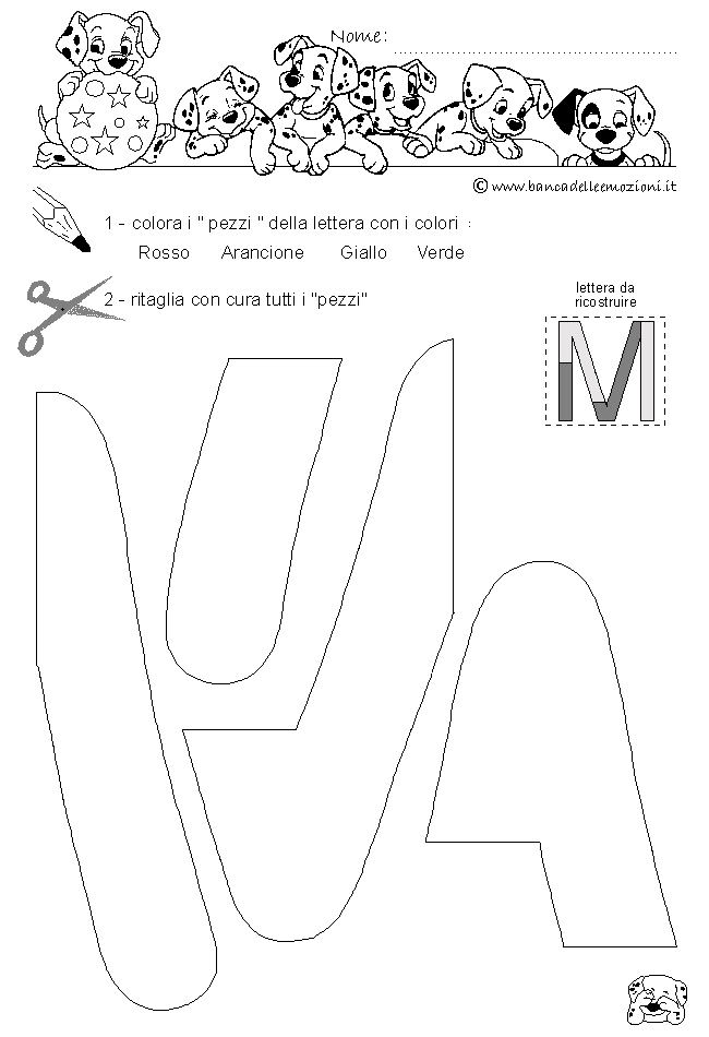 Pregrafismo - coordinazione oculo manuale - lettera M