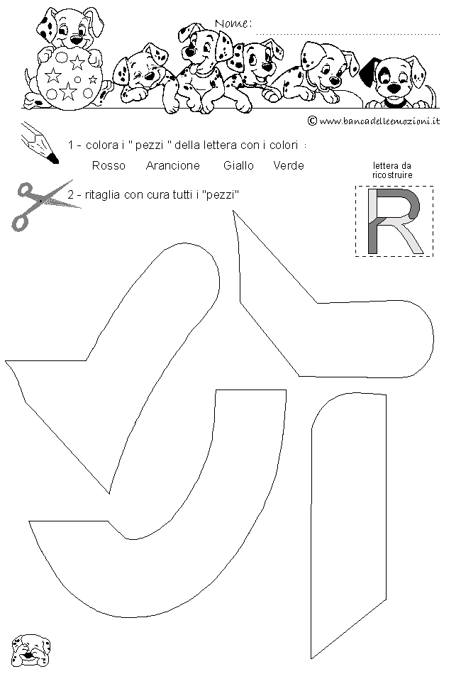 Pregrafismo - coordinazione oculo manuale - lettera R