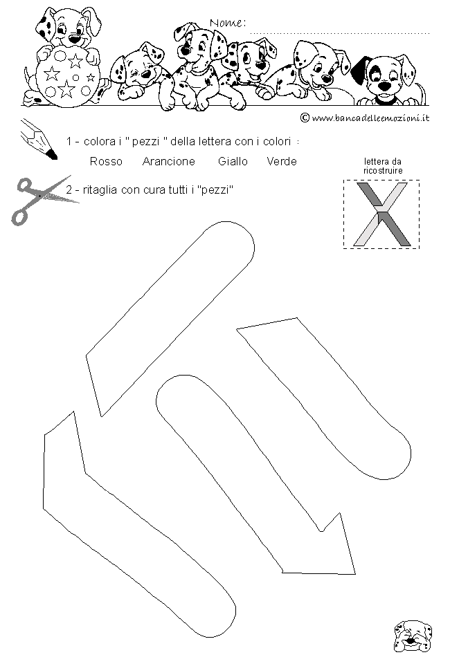 Pregrafismo - coordinazione oculo manuale - lettera X