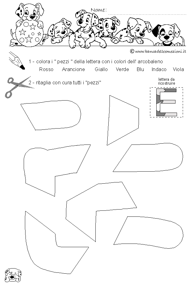 Pregrafismo - coordinazione oculo manuale - lettera E