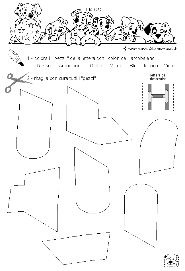 Pregrafismo - coordinazione oculo manuale - lettera H