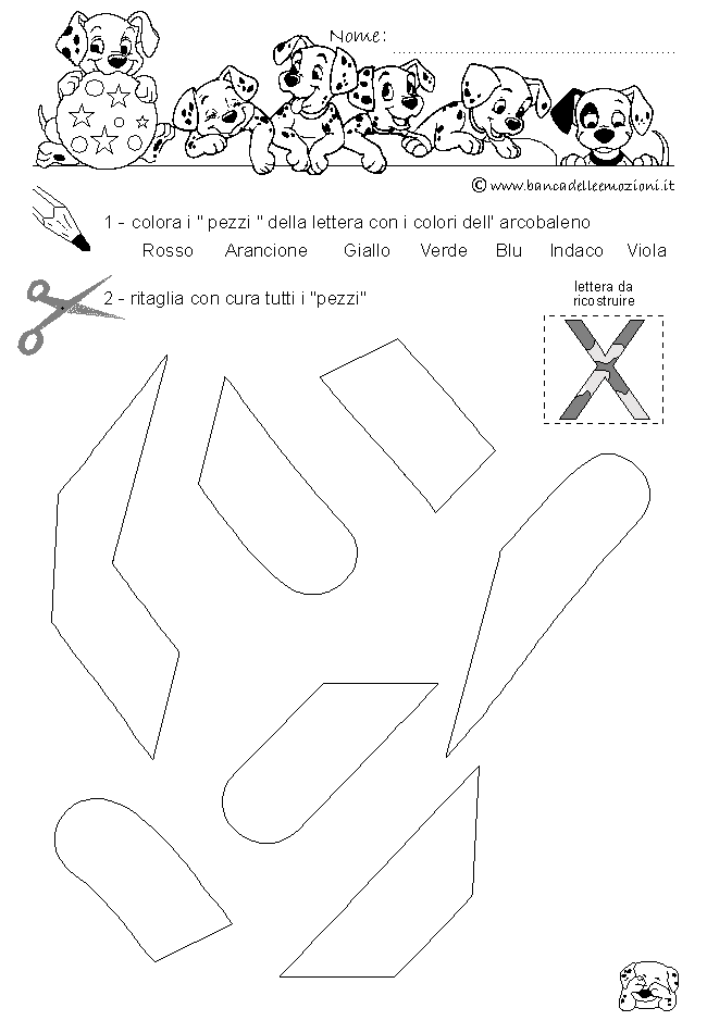 Pregrafismo - coordinazione oculo manuale - lettera X