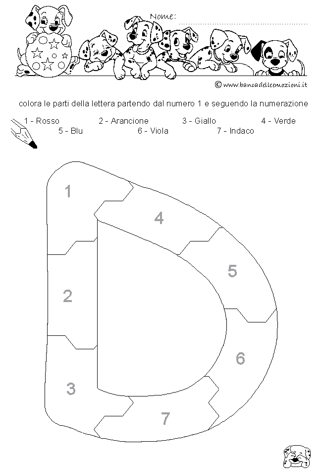 Pregrafismo - coordinazione oculo manuale - Lettera D