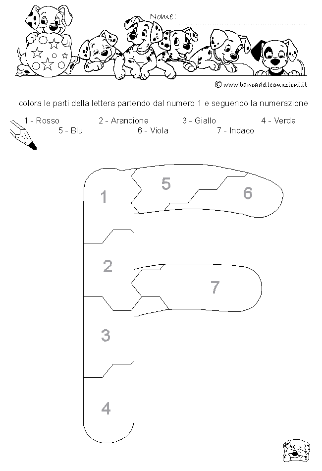 Pregrafismo - coordinazione oculo manuale - Lettera F