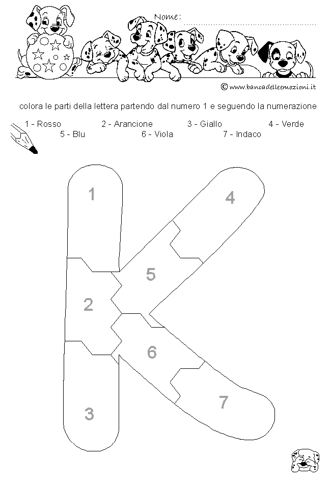 Pregrafismo - coordinazione oculo manuale - Lettera K