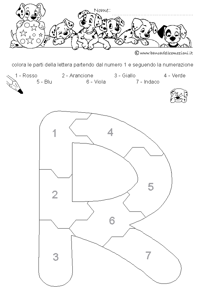 Pregrafismo - coordinazione oculo manuale - Lettera R