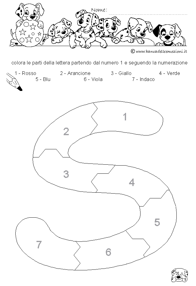 Pregrafismo - coordinazione oculo manuale - Lettera S