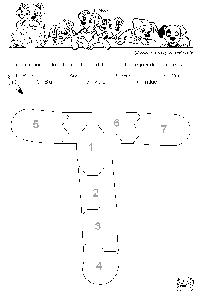 Pregrafismo - coordinazione oculo manuale - Lettera T