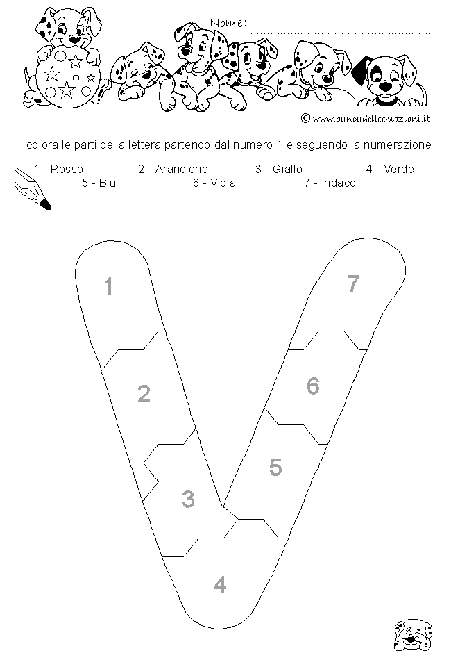 Pregrafismo - coordinazione oculo manuale - Lettera V