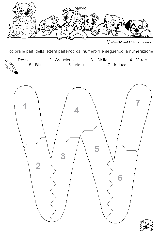 Pregrafismo - coordinazione oculo manuale - Lettera W