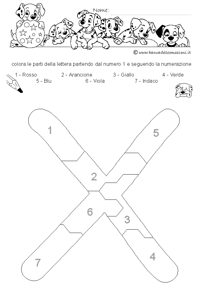 Pregrafismo - coordinazione oculo manuale - Lettera X