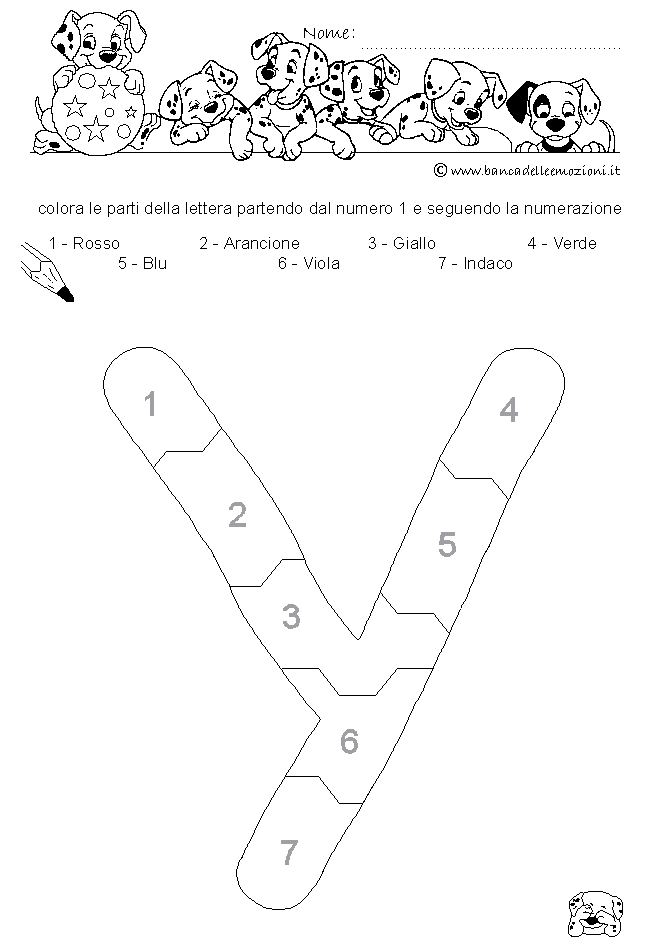 Pregrafismo - coordinazione oculo manuale - Lettera Y