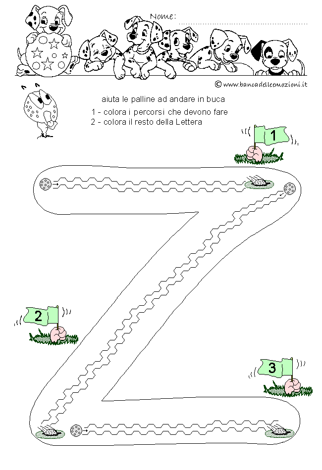 Pregrafismo - coordinazione oculo manuale - Golf Letterario - Lettera X dell' alfabeto