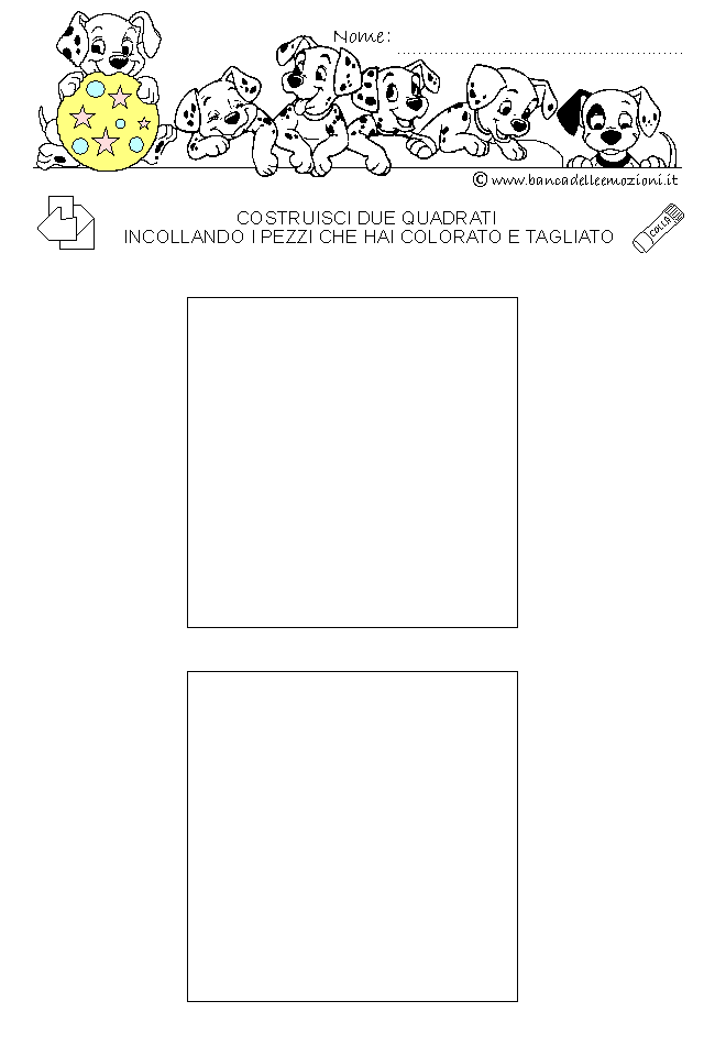 Pregrafismo - coordinazione oculo manuale - Ricostruisci i due quadrati