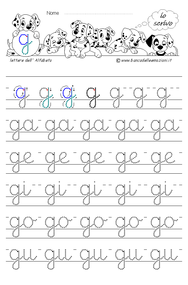 Alfabeto Consonante e vocale ga ge gi go gu