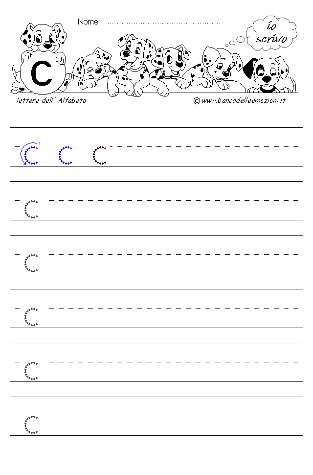 Alfabeto Stampatello minuscolo lettera c senza traccia