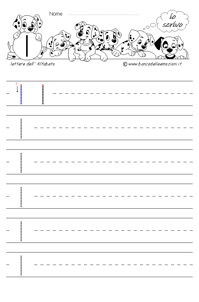 Alfabeto Stampatello minuscolo lettera l senza traccia