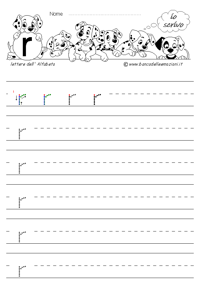 Alfabeto Stampatello minuscolo lettera r senza traccia