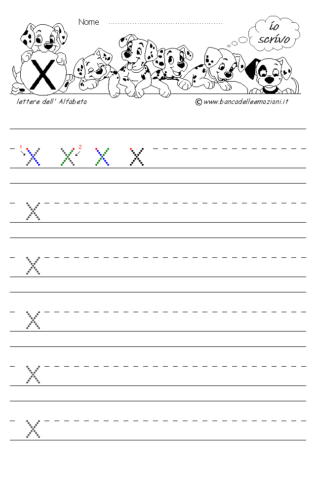 Alfabeto Stampatello minuscolo lettera x senza traccia