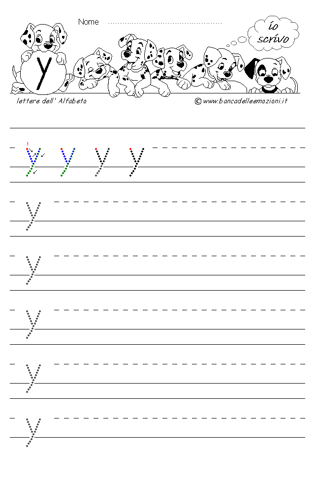 Alfabeto Stampatello minuscolo lettera y senza traccia