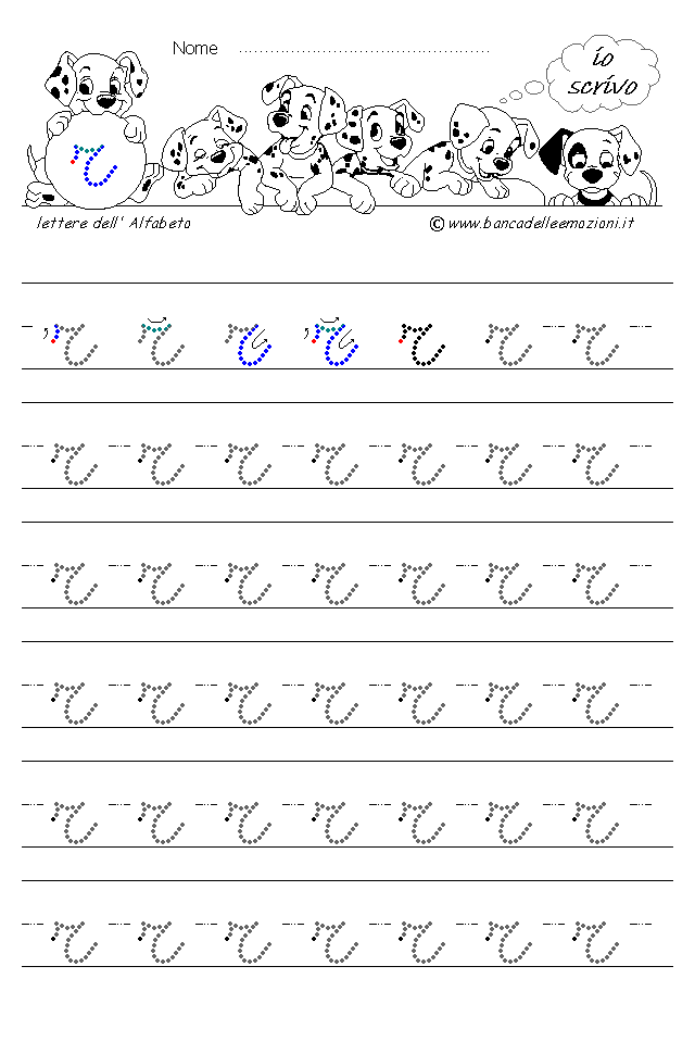 Alfabeto lettera r - Corsivo minuscolo con traccia