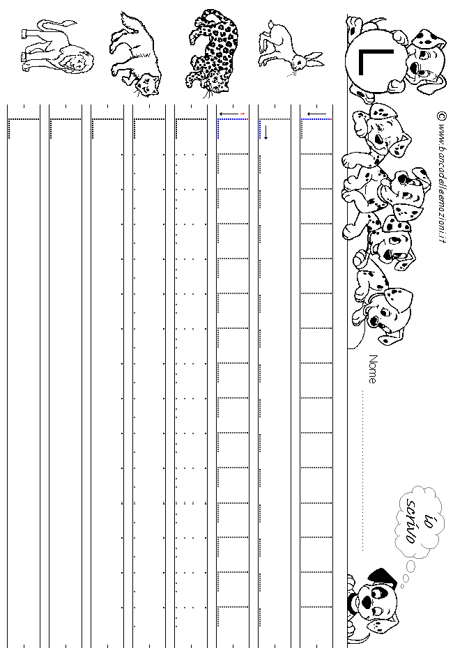 Alfabeto lettera L - stampatello minuscolo come si costruisce