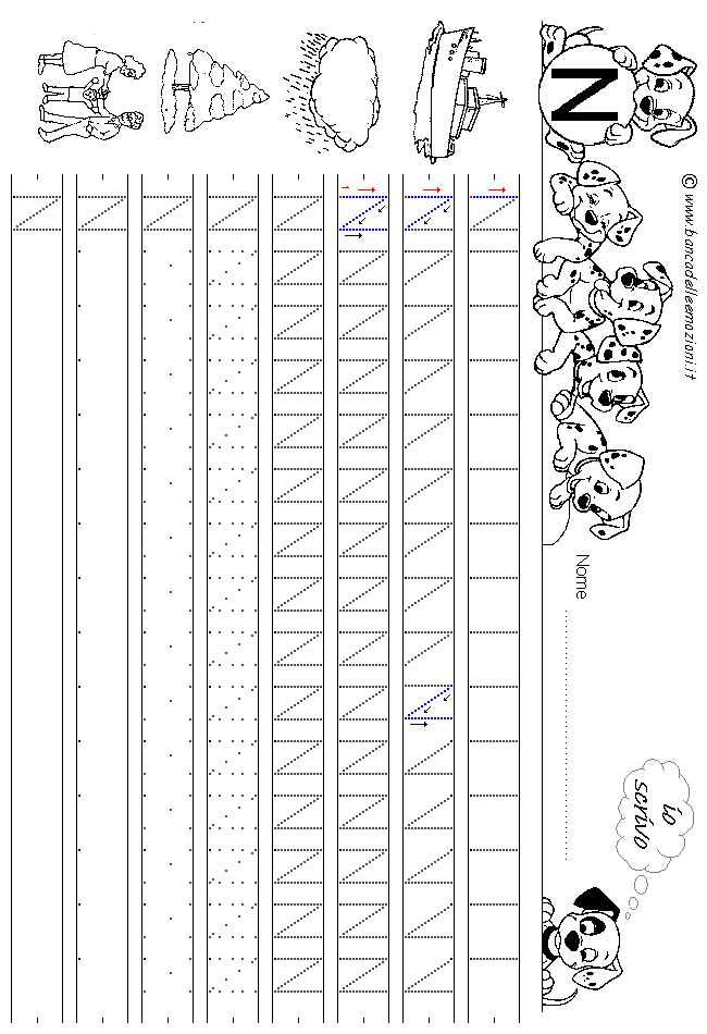 Alfabeto lettera N - stampatello minuscolo come si costruisce