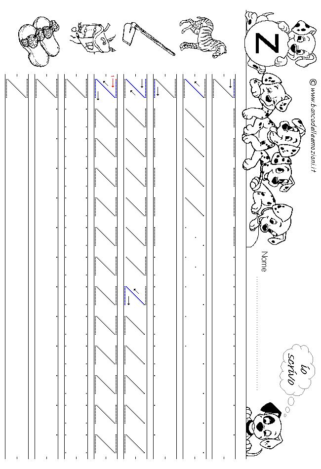 Alfabeto lettera Z - stampatello minuscolo come si costruisce