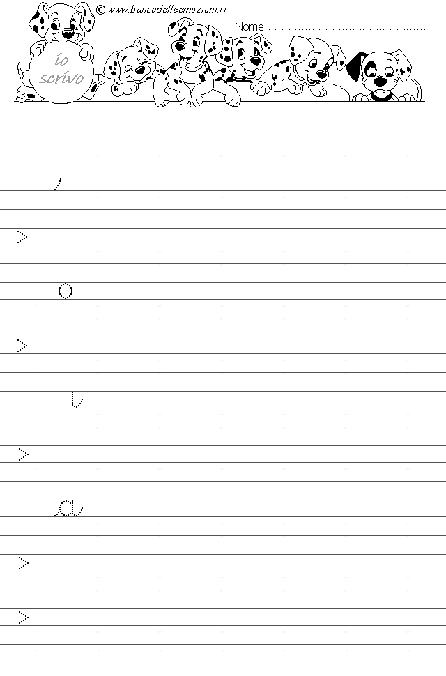 I componenti della lettera A corsivo minuscolo