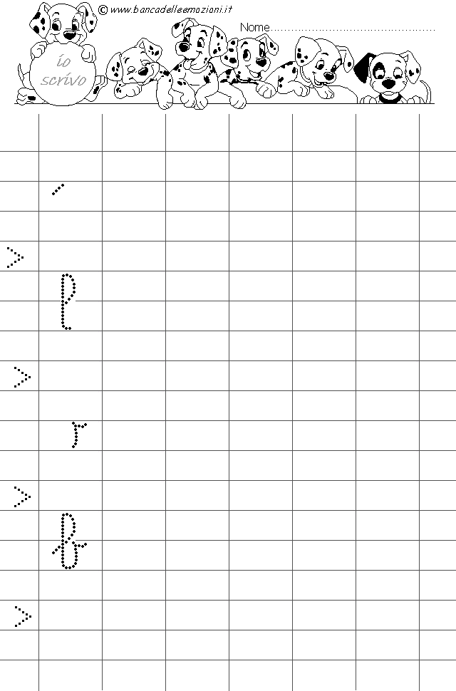 I componenti della lettera B corsivo minuscolo