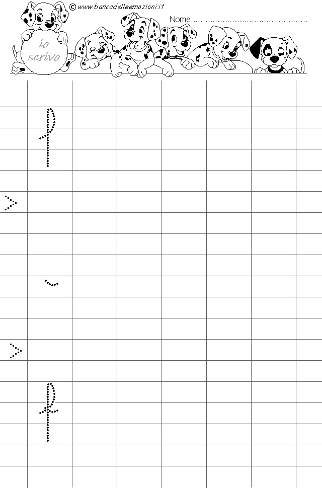 I componenti della lettera D corsivo minuscolo