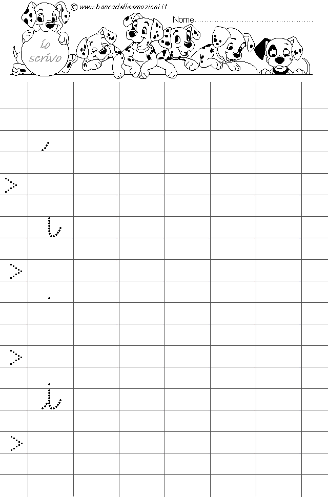 I componenti della lettera I corsivo minuscolo