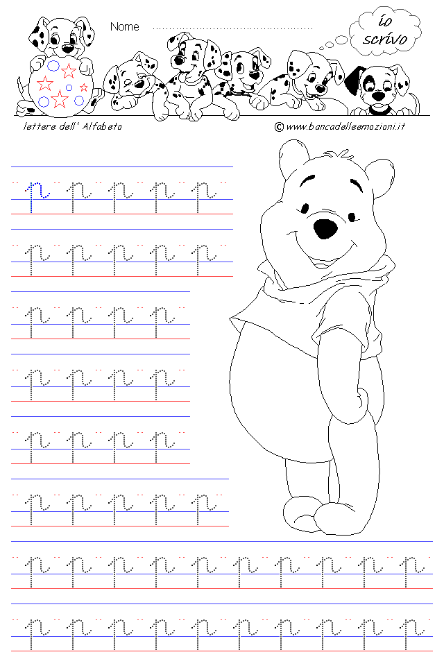 lettera p - Corsivo Minuscolo - scrivere con la traccia