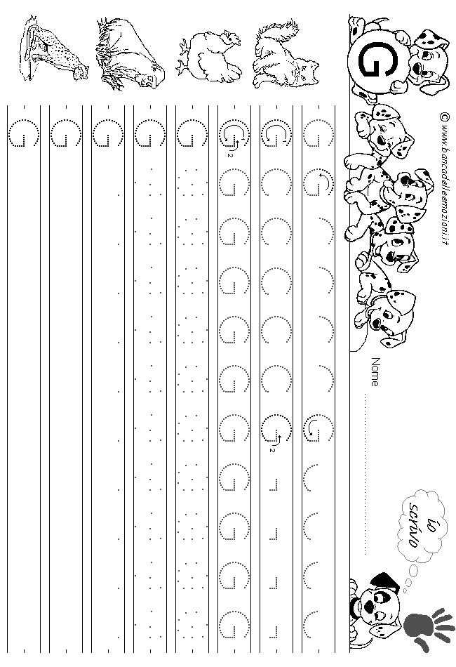 Alfabeto - Stampatello Maiscolo - Lettera G usando la mano sinistra 