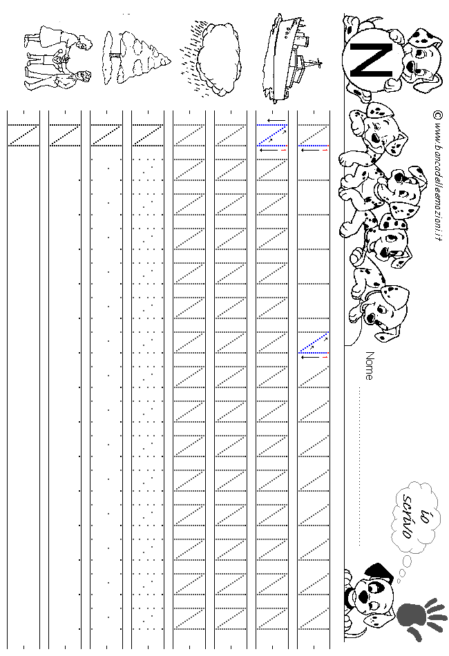 Alfabeto - Lettera N stampatello maiuscolo - come si costrusce per i mancini