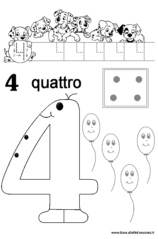 Aritmetica - Conoscere i numeri - numero 4 quattro