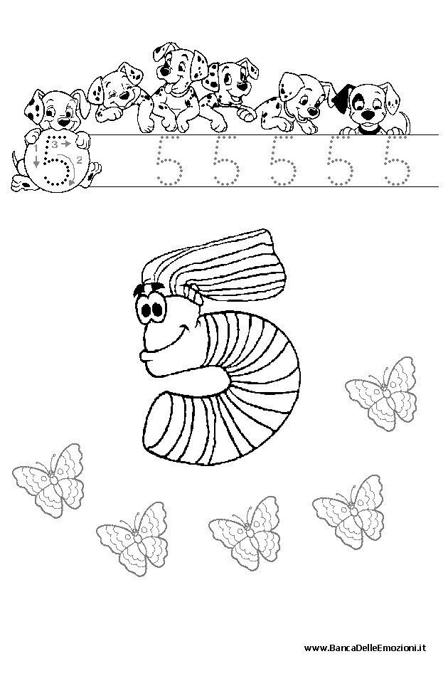 Aritmetica - Conoscere i numeri - numero 5 cinque