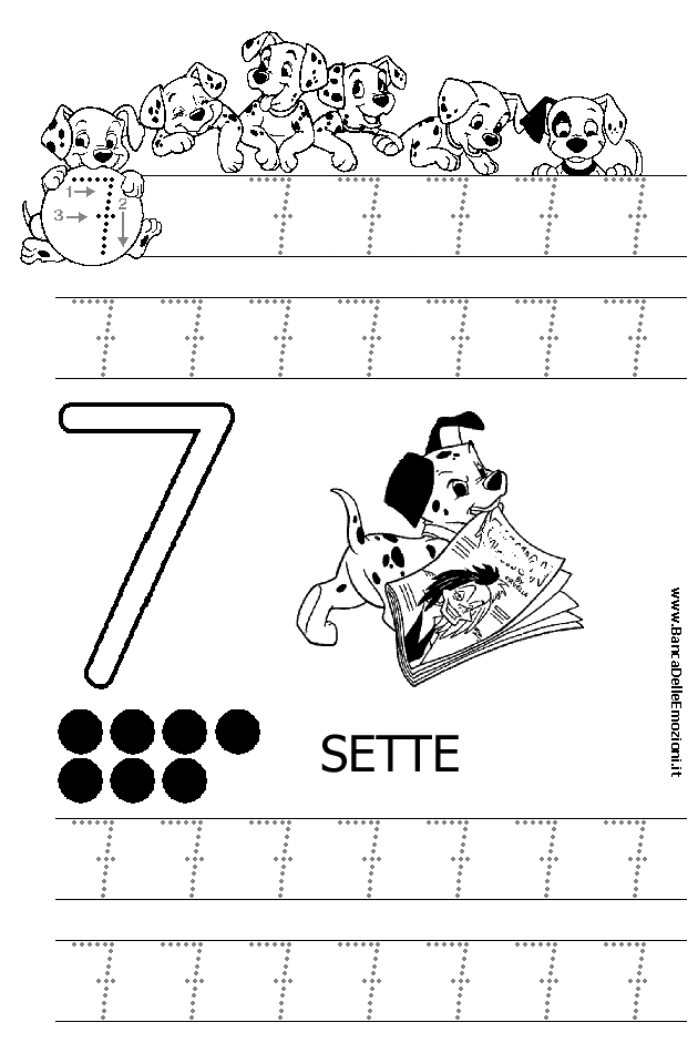 Aritmetica - Conoscere i numeri - numero 7 sette