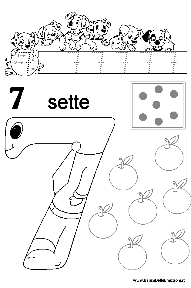 Aritmetica - Conoscere i numeri - numero 7 sette